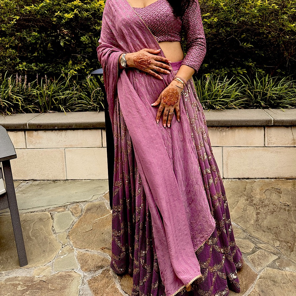 Purple/lavendar Lahenga, Indian outfit